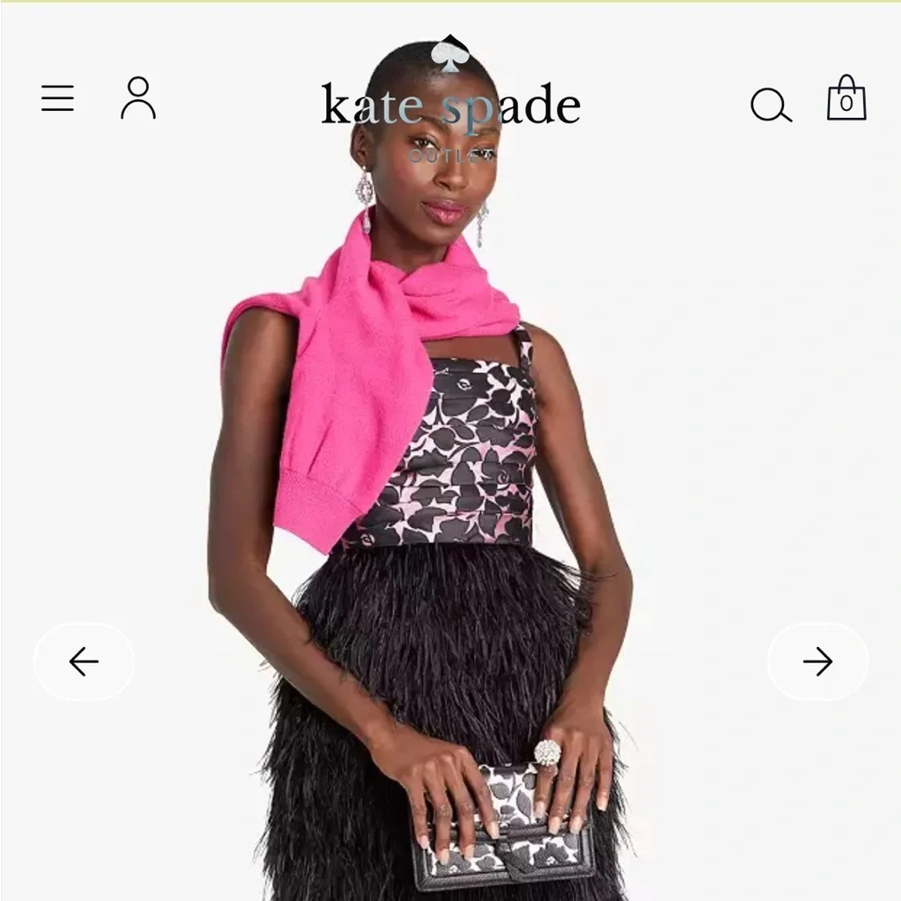 Kate Spade Black and Pink Feather Dress